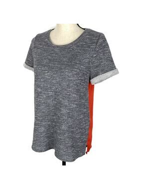 Market & Spruce Xander Sweatshirt Short Sleeve Woven Back Stitch Fix Sz Small